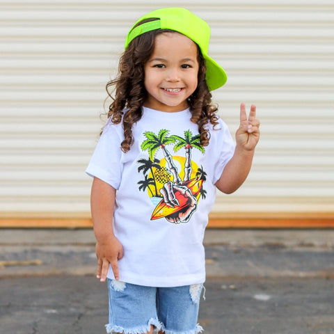 Peace Surf Tee, White (Infant, Toddler, Youth, Adult)