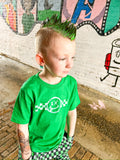 Happy Checks Tee or LS Shirt, Green  (Infant, Toddler, Youth, Adult)