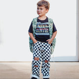 RTS-Checker Denim Pants, Black & White