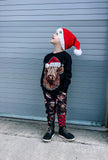 Cow Santa Long Sleeve Shirt, Black  (Infant, Toddler, Youth, Adult)