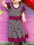 (BAMBOO)  Girly Checks RAVEN Twirl Dress, (Kids)
