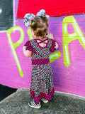 (BAMBOO)  Girly Checks RAVEN Twirl Dress, (Kids)