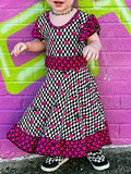 (BAMBOO)  Girly Checks RAVEN Twirl Dress, (Kids)