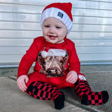 Cow Santa Romper, Red  (Infant)
