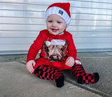 Cow Santa Romper, Red  (Infant)