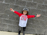 Race Life Raglan Hooded Shirt, White/Red  (Toddler, Youth, Adult)