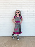 (BAMBOO)  Girly Checks RAVEN Twirl Dress, (Kids)