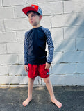 Bright Green Checker ETHAN SWIM Shorts (Toddler-Youth)