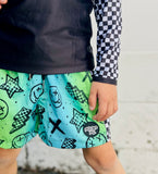 Neon Yellow Bolt ETHAN SWIM Shorts (Baby-Youth)