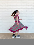 (BAMBOO)  Girly Checks RAVEN Twirl Dress, (Kids)