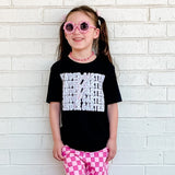 Checker Denim Pants, Pink