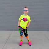 Smiley Checks Tees, NEON YELLOW