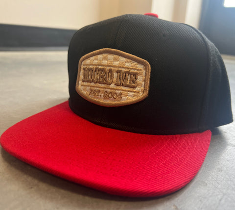 Black/Red Snapback w/Nat. Patch (multiple sizes)