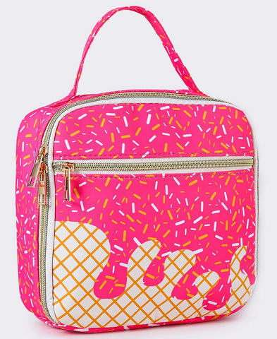Ice Cream Drip Lunchbox Bag, PINK