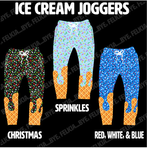 *WAITLIST* (MILK SILK)  Ice Cream Drips JOGGERS, 3 colors