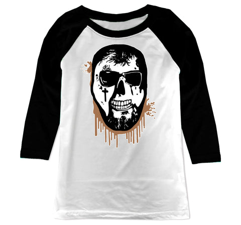 J Skull  RAGLAN Shirt, W/B (Toddler, youth, adult)