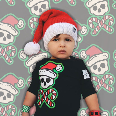 Candy Cane Tee or LS, Black (Infant, Toddler, Youth,Adult)