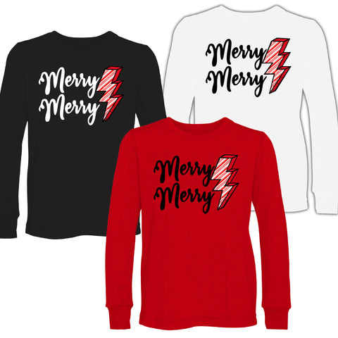Merry Merry Bolts  LS Shirts, (Baby, Kids, Adult)