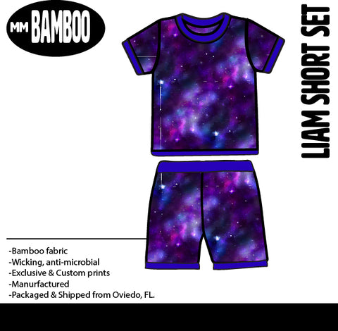 *PREORDER*- BAMBOO Liam Short Set, (2 pc),  COSMIC