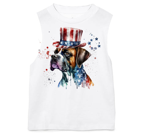 Liberty Dog Tank, White (Infant, Toddler, Youth, Adult)