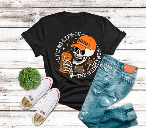 Sidelines Football Tee, Black (Infant, Toddler, Youth, Adult)