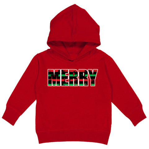MERRY Stripe Hoodie, RED (Toddler, Youth, Adult)