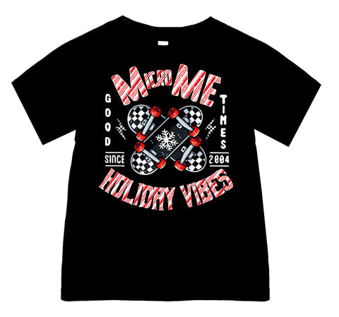 Holiday Vibes Tee, Black  (Infant, Toddler, Youth, Adult)