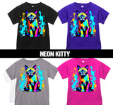 Neon Kitty Tees, (Multiple Options)