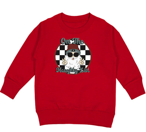 Naughty List Crew Sweatshirt, Red (Toddler, Youth, Adult)