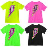 Neon Checker Bolt Tees, (Multiple Options)