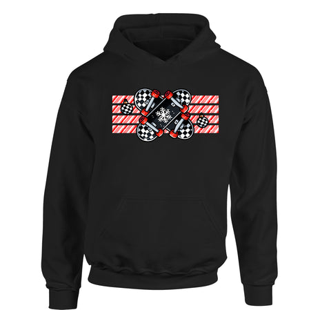 Candy Cane Skate Hoodie, Black (Toddler, Youth, Adult)