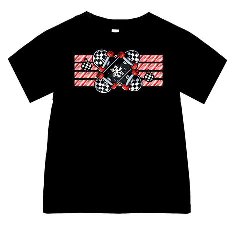 Candy Cane Skate Tee, Black  (Infant, Toddler, Youth, Adult)