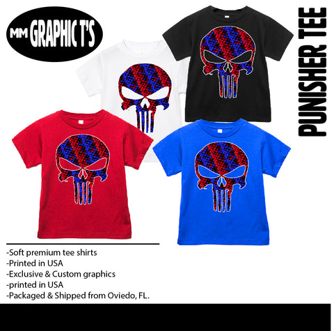 RWB Punisher Skull Tee, (Multiple Options)