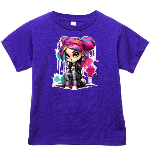 100 Days PUNK GIRL Tee, Purple (Toddler, Youth, Adult)