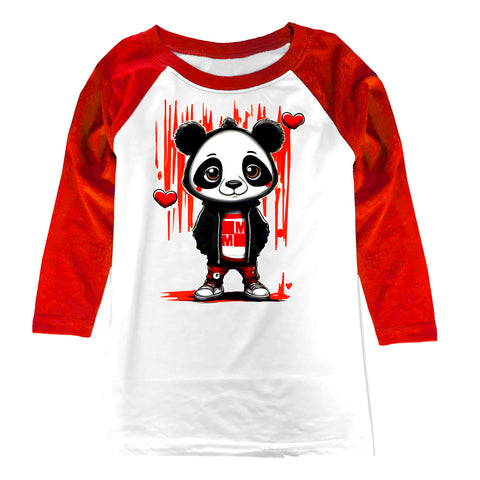 Panda Raglan, W/R (Toddler, Youth, Adult)