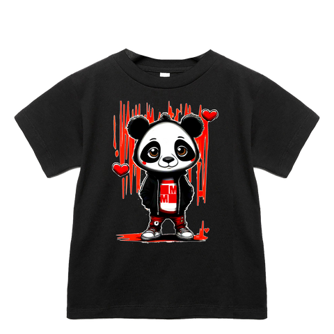 Panda Love Tee, Black (Infant, Toddler, Youth, Adult)