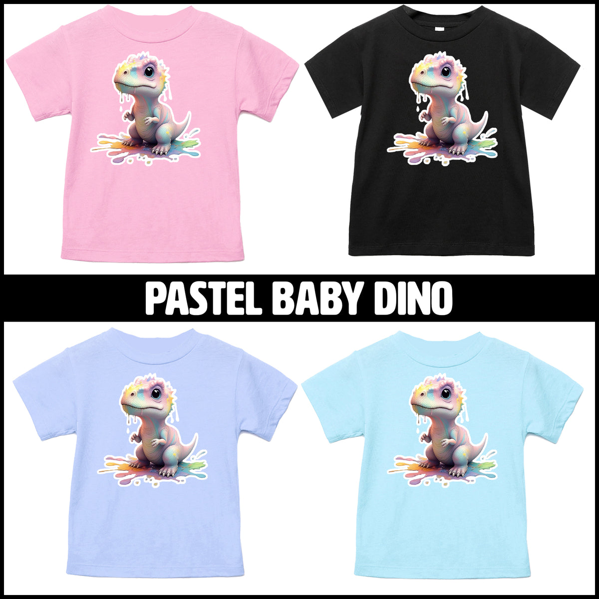 Pastel BABY DINO Tees, (Multiple Options) – Micro Me Shop