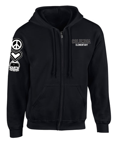 Columbia PEACE,LOVE,ASTRO Zip Hoodie, Black