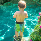 Bright Green Checker ETHAN SWIM Shorts (Toddler-Youth)
