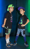 Neon Dirtbiker Tee, Black  (Baby, Kids, Adult)