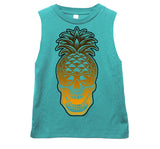 Gold Pineapple Skull Tank, Saltwater(Infant, Toddler, Youth, Adult)