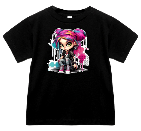 100 Days PUNK GIRL Tee, Black (Toddler, Youth, Adult)