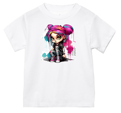 100 Days PUNK GIRL Tee, White (Toddler, Youth, Adult)
