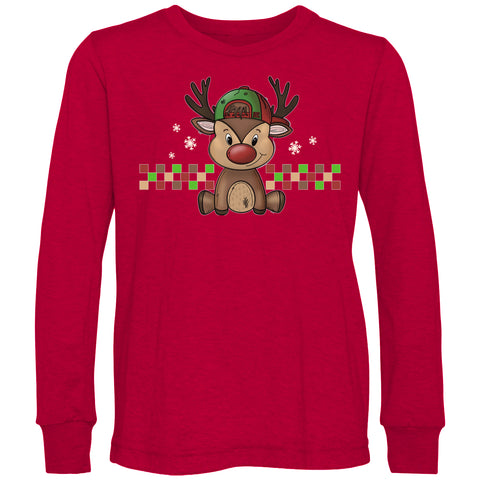 Reindeer Boy LS Shirt, Red (Infant, Toddler, Youth, Adult)
