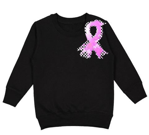 Ribbon Checks Sweatshirt, Black  (Toddler, Youth, Adult)