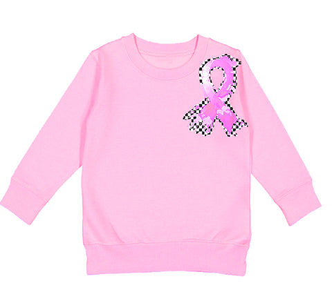 Ribbon Checks Sweatshirt, Lt.Pink  (Toddler, Youth, Adult)