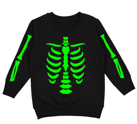 *Ribs Glow Crew Sweatshirt, Black (Toddler, Youth, Adult)