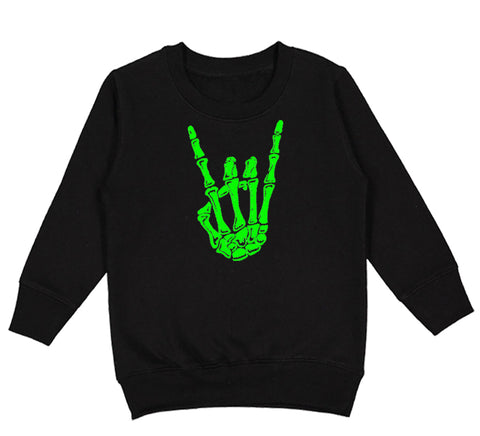 *Rock On Glow Crew Sweatshirt, Black (Toddler, Youth, Adult)