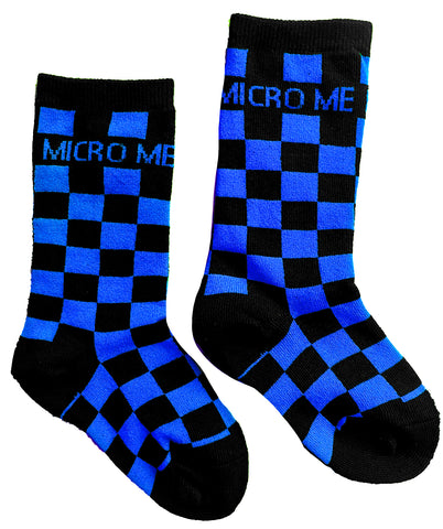*MM CHECKERBOARD Sockz, Royal/Blk (Infant, Toddler Youth)