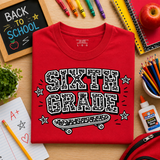 SIXTH GRADE Composition SKATE Tee (Multiple Options)
